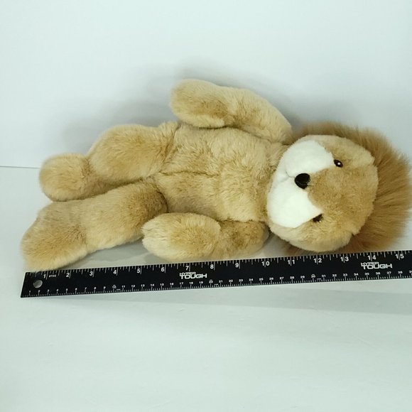 Logo Bear Lion Plush Stuffed Animal Toy 16” Brown White Tan Short Main Large - Picture 3 of 5